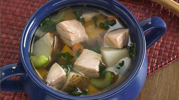 Fish Soup with Potato and Greens